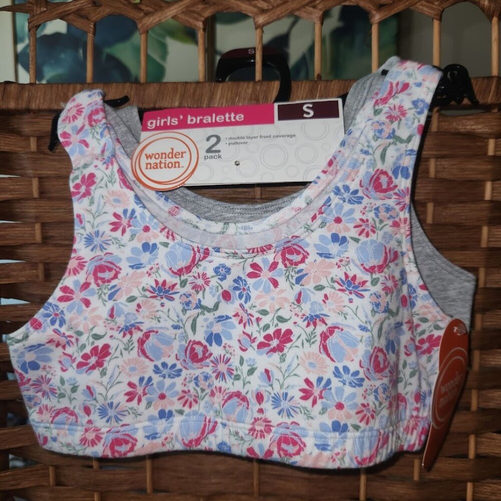 Wonder Nation Girls Bralette 2 Pack - Size Small - NWT